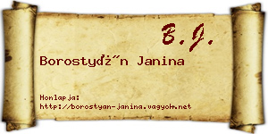 Borostyán Janina névjegykártya